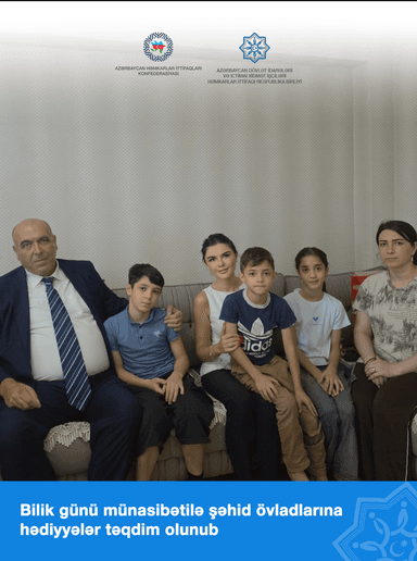 Şəhid Gülalı Qəhrəmanovun övladları Bilik Günü münasibətilə ziyarət olunub